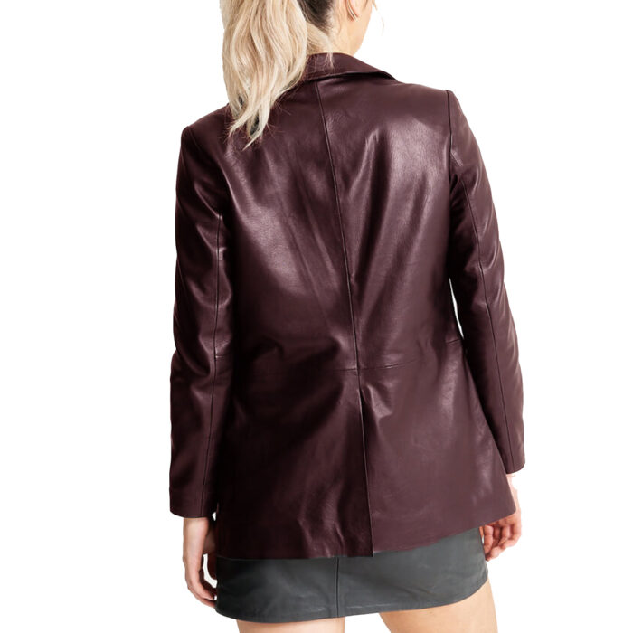 Brissleatherstudio Burgundy Leather Blazer