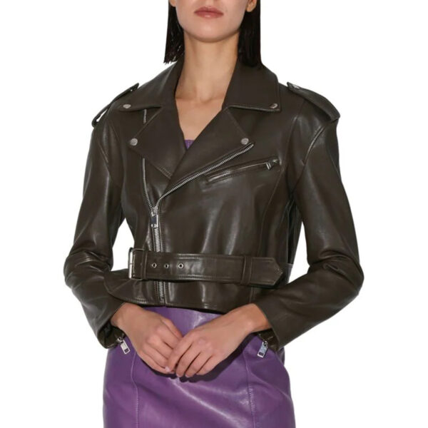 Genuine Leather Crop Leather Biker Jacket