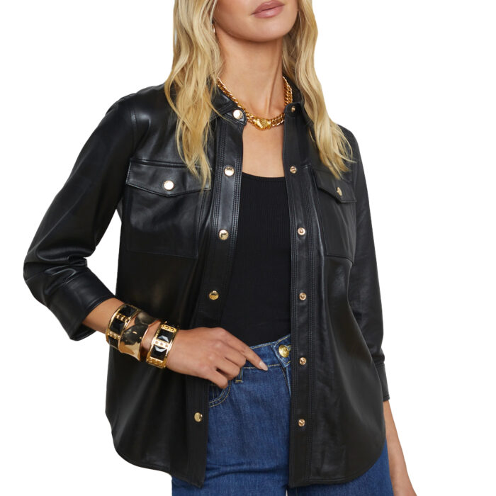 Women's lambskin leather shirt