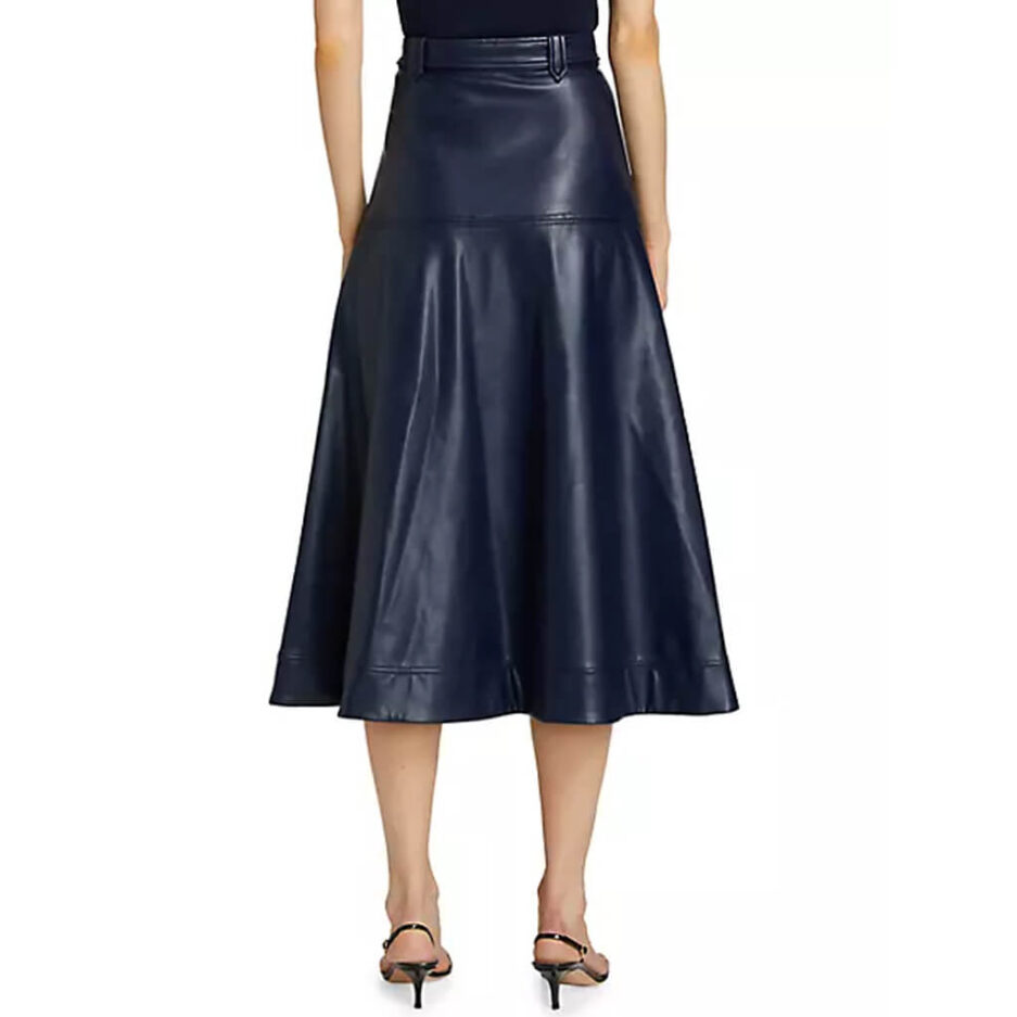 Faux-Leather-Midi-Skirt-For-Women