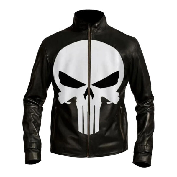 Replica Of Punisher Skull Movie Biker Leather Jacket for Men