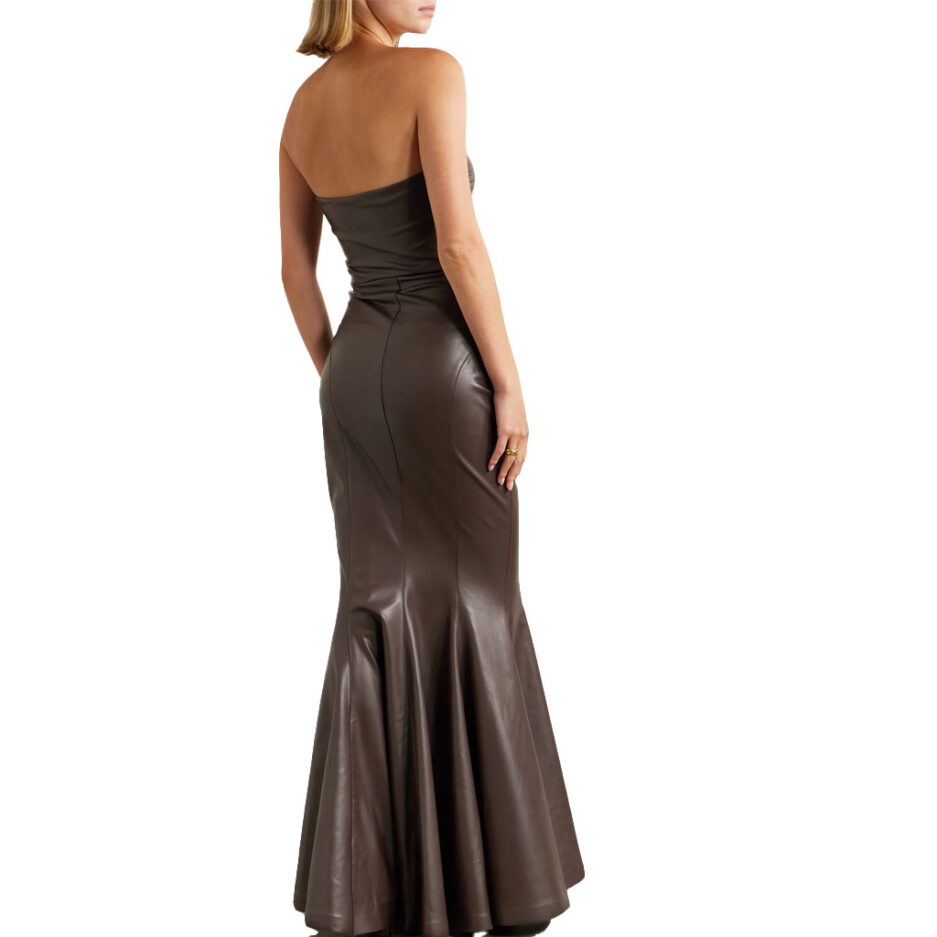 Chocolate-Vegan-Leather-Maxi-Dress-for-ladise
