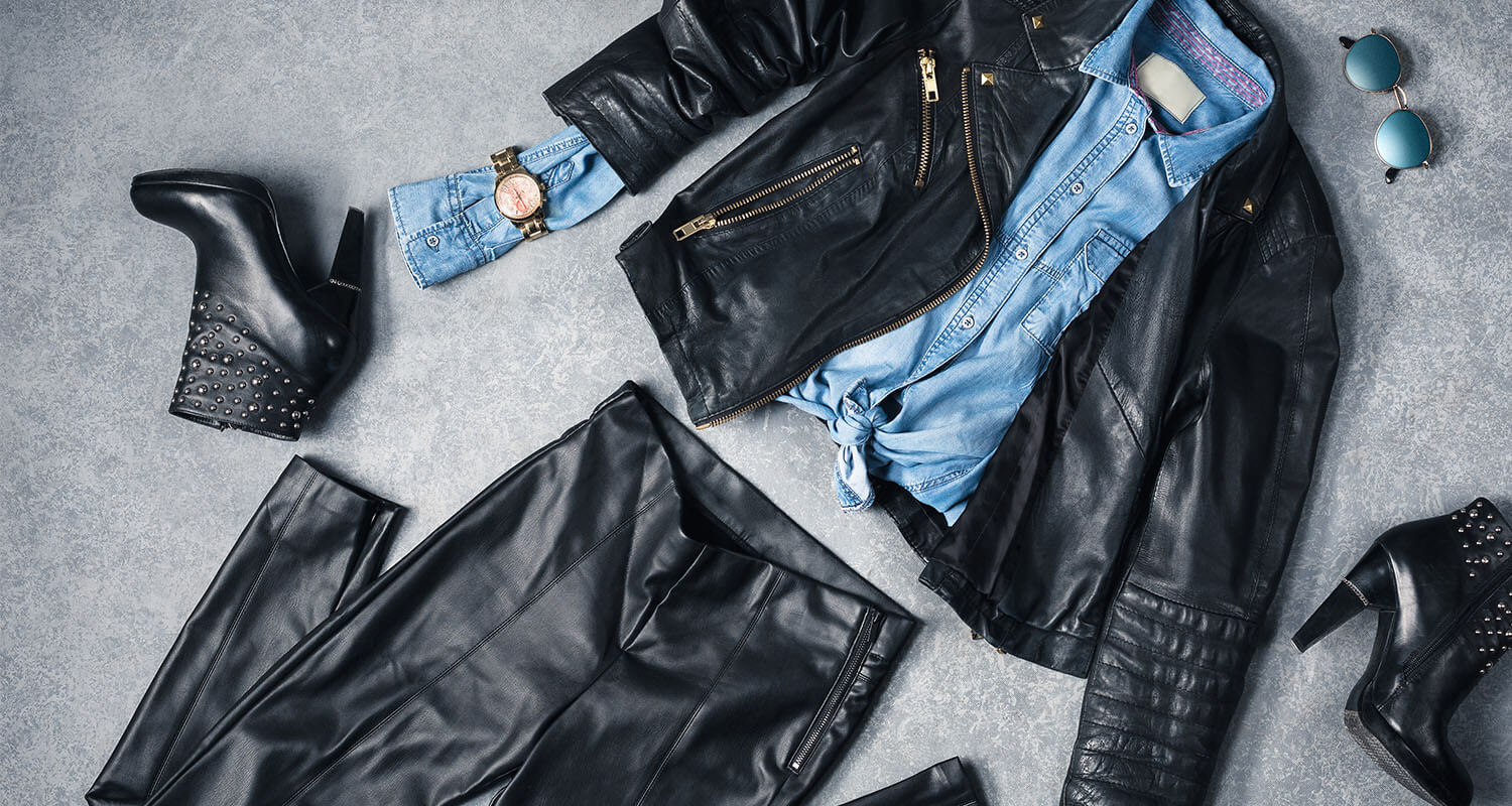 image of leather items spread on floor for packing.