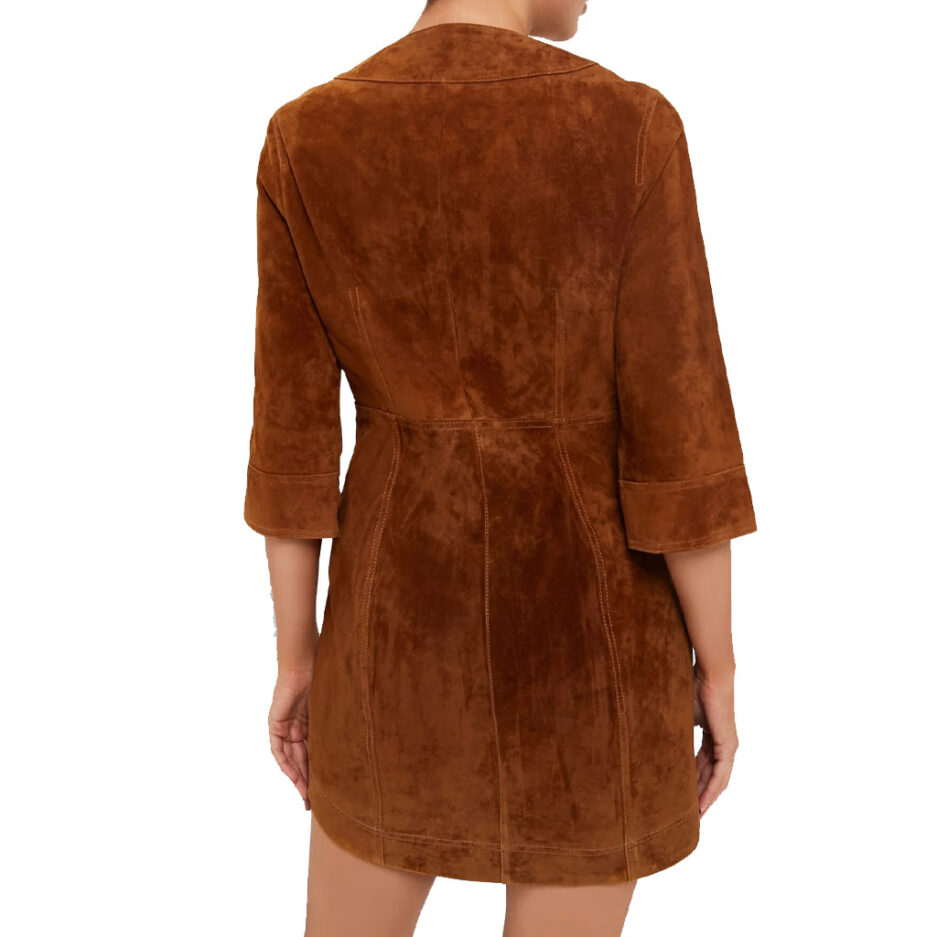brown suede leather dress