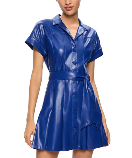 royal blue leather dress