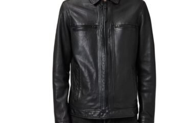 Cassic Biker Black Leather Jacket Mens
