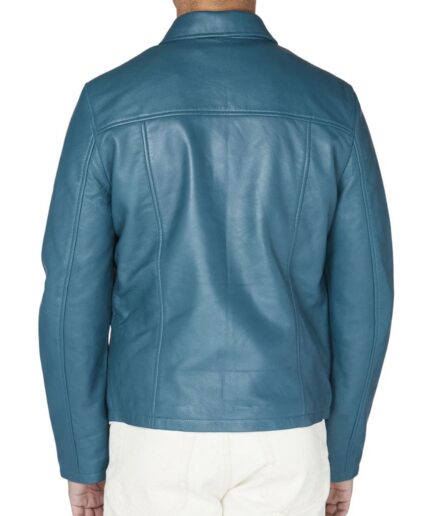 Men Biker Leather Jacket Back