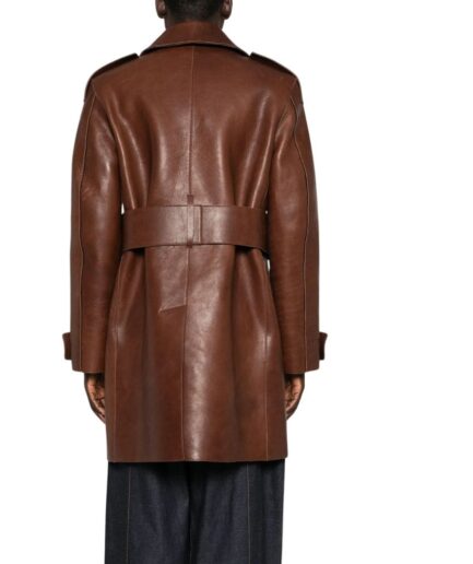 men's leather trench coat back australia