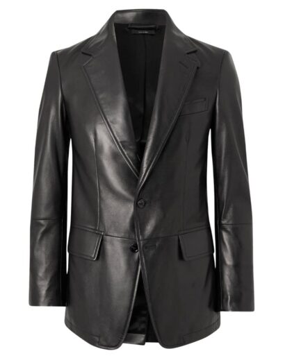Traditional Black Men's Corporate Leather Blazer