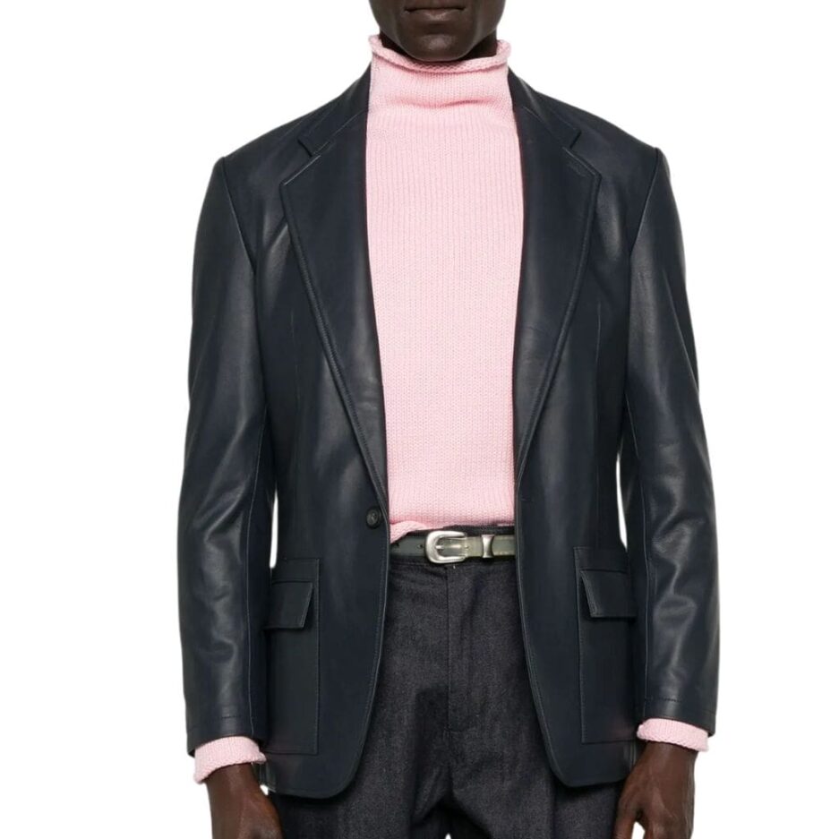 Corporate Men’s Leather Blazer