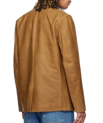 Tan Leather Blazer for men in Australia