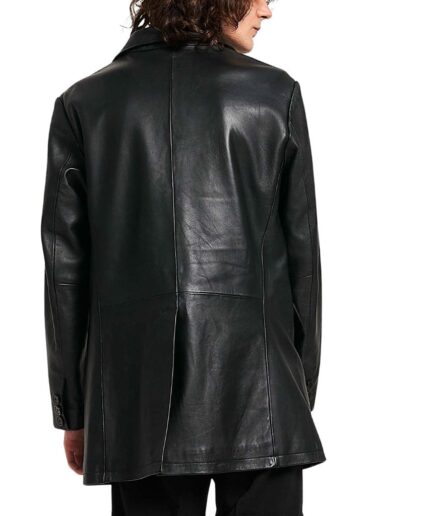 Back of Men’s Classic Real Leather Blazer