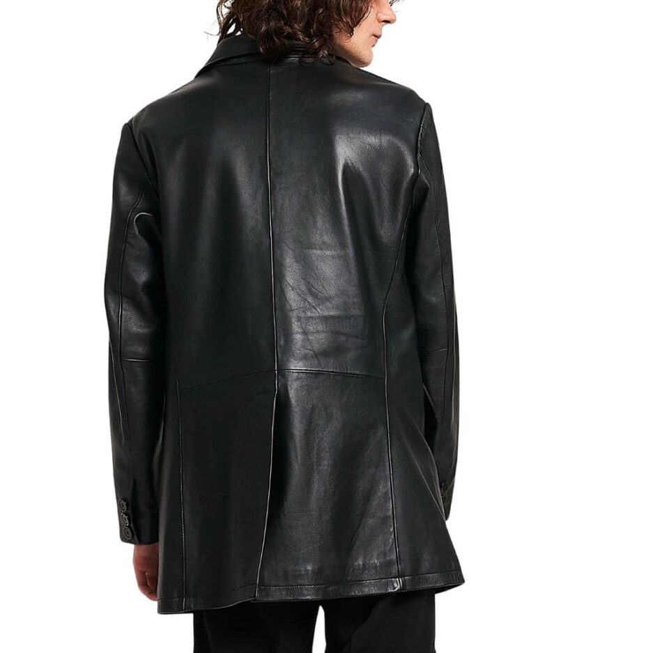 Back of Men’s Classic Real Leather Blazer