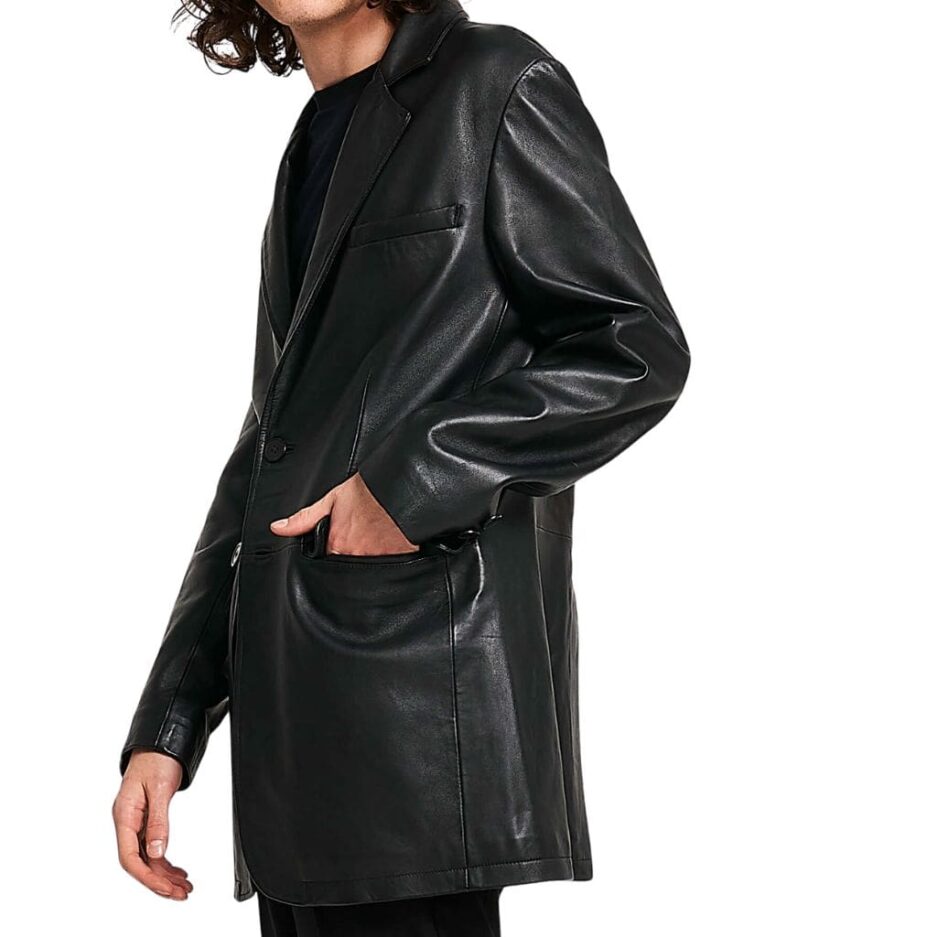 Men’s Classic Real Leather Blazer - Brissleatherstudio