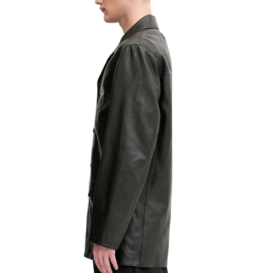 Long Length Men Leather Blazer Australia