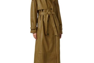 Women’s Brown Leather Trench Coat