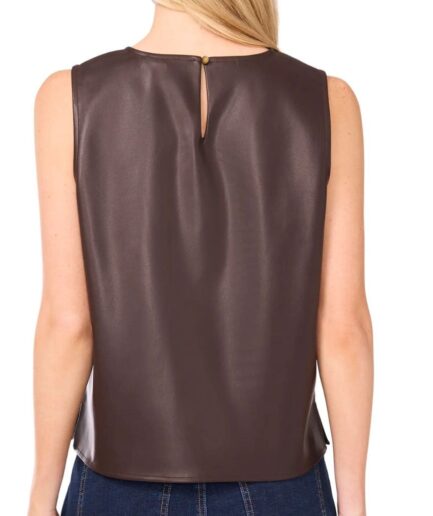 Chocolate brown leather top