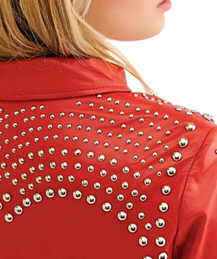 Studded Design back leather jacket