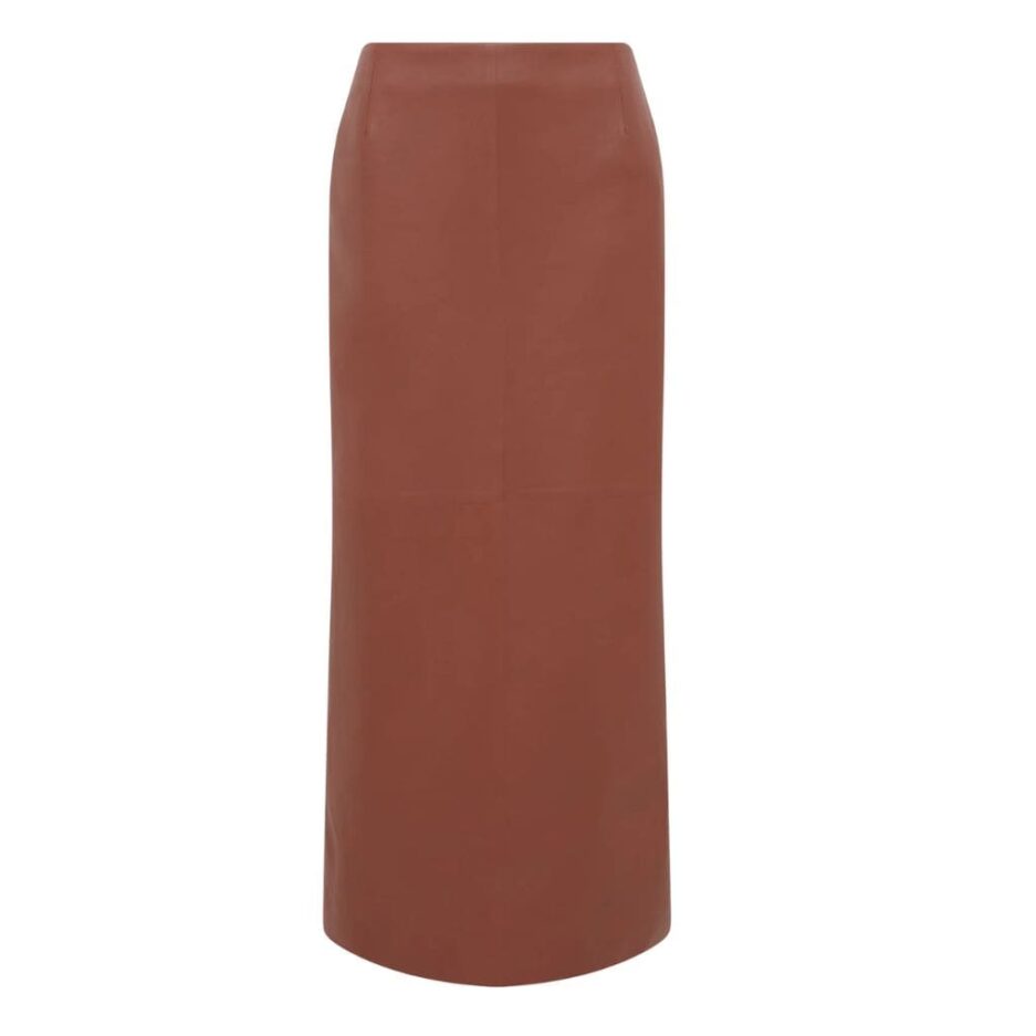 Leather Midi Skirt for Women
