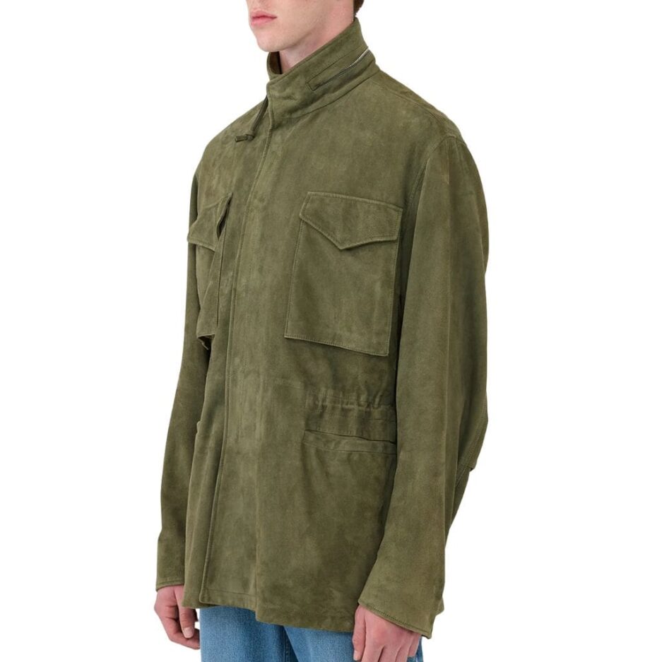 Mens Olive Suede Leather Jacket Australia