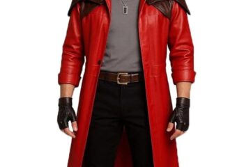 Dante Devil May Cry Red Leather Trench Coat Men Halloween