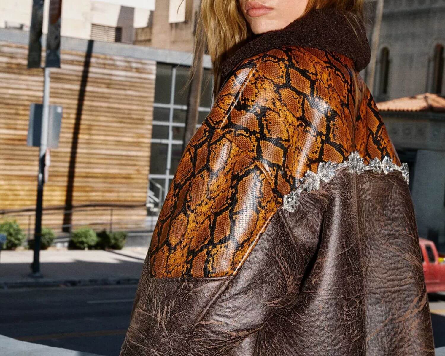 disressed fashion in leather