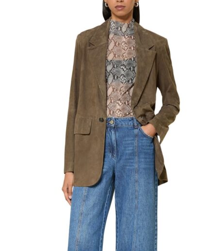 Corporate Suede Leather Blazer For Women