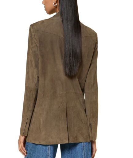 Back of Corporate Suede Leather Blazer For Women