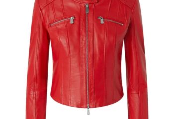 Red Leather Biker Jacket