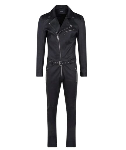 Biker men leather jumpsuit