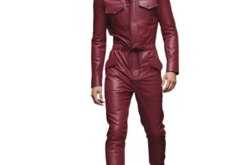 Red Leather Jumpsuit for men