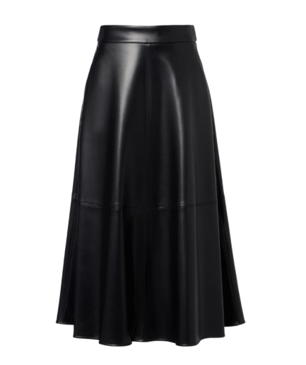 Black Midi Leather Skirt